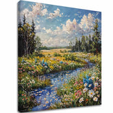 Τοπίο ζωγραφική σε καμβά Ρεύμα στη φύση