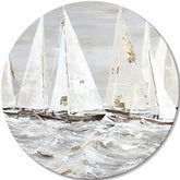 Στρογγυλή ζωγραφισμένη εικόνα Πρωί στον ωκεανό | διαφορετικές διαστάσεις