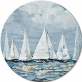 Στρογγυλή ζωγραφισμένη εικόνα Χαλάρωση στη θάλασσα | διαφορετικές διαστάσεις