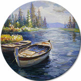 Στρογγυλή ζωγραφισμένη εικόνα Η αρχή μιας περιπέτειας | διαφορετικές διαστάσεις