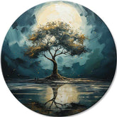 Στρογγυλές ζωγραφιές με ακρυλικό Αντικατοπτρισμοί της φύσης | διαφορετικές διαστάσεις