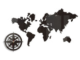 Ρολογια τοιχου WORLD MAP WENGE