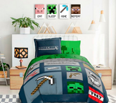 Minecraft Painting - Χαρακτηριστικοί χαρακτήρες σε καμβά - Eat, Sleep, Mine, Repeat