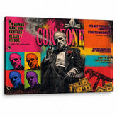 Pop art πίνακας Ο Νονός με τον Don Vito Corleone και κινηματογραφικά quotes, εκτύπωση σε καμβά υψηλής ποιότητας από την Papilora.