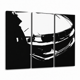 Χειροποίητη εικόνα POP Art της BMW M3 3 κομμάτι bmw – Τρισδιάστατη απεικόνιση του χειροποίητα ζωγραφισμένου καμβά σε λευκό φόντο. Κυρίαρχα χρώματα: μαύρο, λευκό.