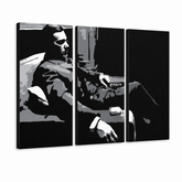 Χειροποίητη ζωγραφική POP Art GODFATHER 3 κομμάτι god7 – Τρισδιάστατη απεικόνιση του χειροποίητα ζωγραφισμένου καμβά σε λευκό φόντο. Κυρίαρχα χρώματα: μαύρο, γκρι, λευκό.