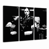 Χειροποίητη ζωγραφική POP Art GODFATHER 3 κομμάτι god8 – Τρισδιάστατη απεικόνιση του χειροποίητα ζωγραφισμένου καμβά σε λευκό φόντο. Κυρίαρχα χρώματα: μαύρο, λευκό, γκρι.