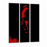 Χειροποίητη ζωγραφική POP Art Marlon Brando 3 κομμάτι gff – Τρισδιάστατη απεικόνιση του χειροποίητα ζωγραφισμένου καμβά σε λευκό φόντο. Κυρίαρχα χρώματα: μαύρο, κόκκινο.