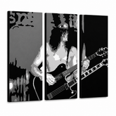 Χειροποίητη ζωγραφική POP Art Slash 3 piece en – Τρισδιάστατη απεικόνιση του χειροποίητα ζωγραφισμένου καμβά σε λευκό φόντο. Κυρίαρχα χρώματα: μαύρο, λευκό, γκρι.