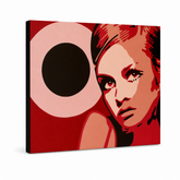 Χειροποίητη ζωγραφική POP Art Twigy 1 τεμάχιο 0001 tw – Τρισδιάστατη απεικόνιση του χειροποίητα ζωγραφισμένου καμβά σε λευκό φόντο. Κυρίαρχα χρώματα: κόκκινο, ροζ, μαύρο, μπεζ, πορτοκαλί.