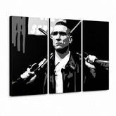Χειροποίητη ζωγραφική POP Art Ζωγραφική Stock Lock 3 Piece Sto – Τρισδιάστατη απεικόνιση του χειροποίητα ζωγραφισμένου καμβά σε λευκό φόντο. Κυρίαρχα χρώματα: μαύρο, λευκό, γκρι.