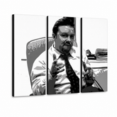 Χειροποίητη ζωγραφισμένη εικόνα POP Art The Office 3-μέρος αυτό – Τρισδιάστατη απεικόνιση του χειροποίητα ζωγραφισμένου καμβά σε λευκό φόντο. Κυρίαρχα χρώματα: μαύρο, λευκό, γκρι.