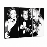Χειροποίητος πίνακας ζωγραφικής POP Art AL Bogard 3 piece bog2 – Τρισδιάστατη απεικόνιση του χειροποίητα ζωγραφισμένου καμβά σε λευκό φόντο. Κυρίαρχα χρώματα: μαύρο, λευκό, γκρι.