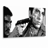 Χειροποίητος πίνακας ζωγραφικής POP Art AL PACINO 1 τεμάχιο al20 – Τρισδιάστατη απεικόνιση του χειροποίητα ζωγραφισμένου καμβά σε λευκό φόντο. Κυρίαρχα χρώματα: μαύρο, λευκό, γκρι.