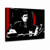 Χειροποίητος πίνακας ζωγραφικής POP Art AL PACINO 1 τεμάχιο al30 – Τρισδιάστατη απεικόνιση του χειροποίητα ζωγραφισμένου καμβά σε λευκό φόντο. Κυρίαρχα χρώματα: μαύρο, κόκκινο, γκρι, λευκό.