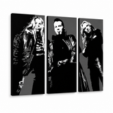 Χειροποίητος πίνακας ζωγραφικής POP Art Apocalyptica 3 part apo – Τρισδιάστατη απεικόνιση του χειροποίητα ζωγραφισμένου καμβά σε λευκό φόντο. Κυρίαρχα χρώματα: μαύρο, λευκό, γκρι.
