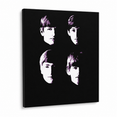Χειροποίητος πίνακας ζωγραφικής POP Art BEATLES 1 κομμάτι beat10 – Τρισδιάστατη απεικόνιση του χειροποίητα ζωγραφισμένου καμβά σε λευκό φόντο. Κυρίαρχα χρώματα: μαύρο, λευκό, μωβ.
