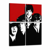 Χειροποίητος πίνακας ζωγραφικής POP Art BEATLES 4 τεμαχίων bea7 – Τρισδιάστατη απεικόνιση του χειροποίητα ζωγραφισμένου καμβά σε λευκό φόντο. Κυρίαρχα χρώματα: κόκκινο, μαύρο, λευκό, γκρι.