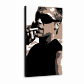 Χειροποίητος πίνακας ζωγραφικής POP Art Brad Pitt 1 τεμάχιο bp – Τρισδιάστατη απεικόνιση του χειροποίητα ζωγραφισμένου καμβά σε λευκό φόντο. Κυρίαρχα χρώματα: μαύρο, καφέ, λευκό.