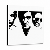 Χειροποίητος πίνακας ζωγραφικής POP Art Die Ärzte 1 dielny da – Τρισδιάστατη απεικόνιση του χειροποίητα ζωγραφισμένου καμβά σε λευκό φόντο. Κυρίαρχα χρώματα: μαύρο, λευκό.
