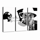 Χειροποίητος πίνακας ζωγραφικής POP Art Fear and Loathing in Las Vegas 3 piece lv – Τρισδιάστατη απεικόνιση του χειροποίητα ζωγραφισμένου καμβά σε λευκό φόντο. Κυρίαρχα χρώματα: μαύρο, λευκό, γκρι.