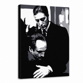 Χειροποίητος πίνακας ζωγραφικής POP Art Godfather 1 κομμάτι god5 – Τρισδιάστατη απεικόνιση του χειροποίητα ζωγραφισμένου καμβά σε λευκό φόντο. Κυρίαρχα χρώματα: μαύρο, λευκό, γκρι.