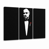 Χειροποίητος πίνακας ζωγραφικής POP Art Marlon Brando 3 piece gwr – Τρισδιάστατη απεικόνιση του χειροποίητα ζωγραφισμένου καμβά σε λευκό φόντο. Κυρίαρχα χρώματα: μαύρο, λευκό, κόκκινο.