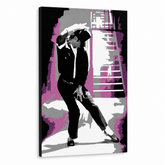 Χειροποίητος πίνακας ζωγραφικής POP Art Michael Jackson 1 τεμάχιο mj3 – Τρισδιάστατη απεικόνιση του χειροποίητα ζωγραφισμένου καμβά σε λευκό φόντο. Κυρίαρχα χρώματα: μαύρο, ροζ, γκρι, λευκό.