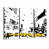 Χειροποίητος πίνακας ζωγραφικής POP Art ΝΕΑ ΥΟΡΚΗ 3 τεμάχια 0107 nyc – Τρισδιάστατη απεικόνιση του χειροποίητα ζωγραφισμένου καμβά σε λευκό φόντο. Κυρίαρχα χρώματα: κίτρινο, μαύρο, λευκό.
