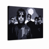 Χειροποίητος πίνακας ζωγραφικής POP Art Oasis 1 τεμάχιο oa – Τρισδιάστατη απεικόνιση του χειροποίητα ζωγραφισμένου καμβά σε λευκό φόντο. Κυρίαρχα χρώματα: μαύρο, γκρι, λευκό.
