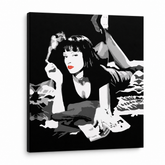 Χειροποίητος πίνακας ζωγραφικής POP Art PULP FICTION 1 κομμάτι pulp6 – Τρισδιάστατη απεικόνιση του χειροποίητα ζωγραφισμένου καμβά σε λευκό φόντο. Κυρίαρχα χρώματα: μαύρο, λευκό, κόκκινο.
