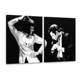 Χειροποίητος πίνακας ζωγραφικής POP Art Pulp Fiction 2 τεμαχίων pulp3 – Τρισδιάστατη απεικόνιση του χειροποίητα ζωγραφισμένου καμβά σε λευκό φόντο. Κυρίαρχα χρώματα: μαύρο, λευκό, γκρι.
