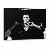 Χειροποίητος πίνακας ζωγραφικής POP Art Scarface 1 τεμάχιο smz – Τρισδιάστατη απεικόνιση του χειροποίητα ζωγραφισμένου καμβά σε λευκό φόντο. Κυρίαρχα χρώματα: μαύρο, λευκό, γκρι.