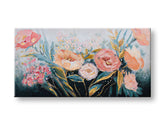 Ζωγραφισμένη εικόνα τοίχου FLOWERS 1 μέρος 100x50 cm