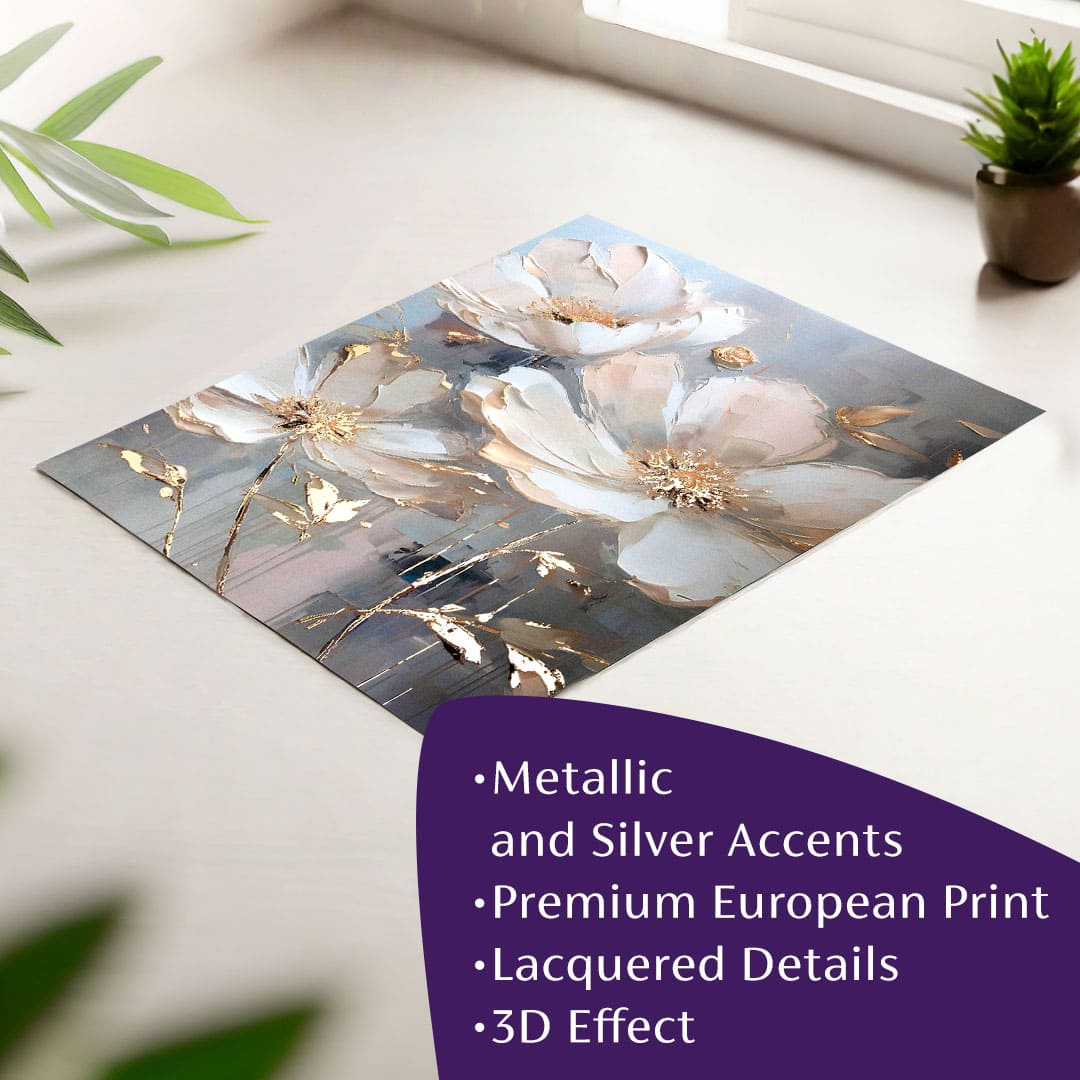 Αφίσα τοίχου με EXTRA εφέ - Χρυσά πέταλα | διάφορες διαστάσεις