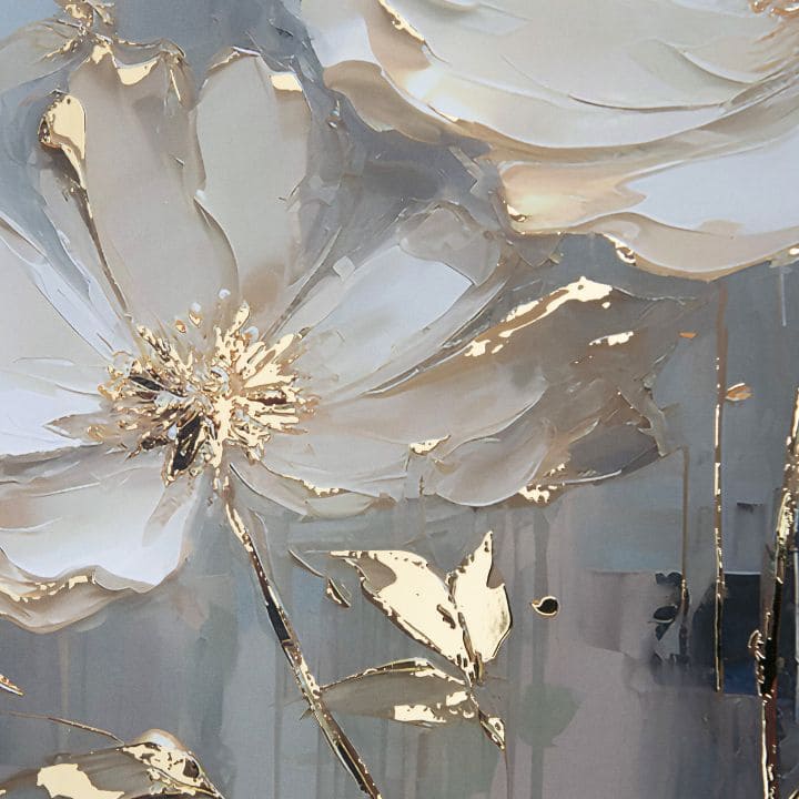 Αφίσα τοίχου με EXTRA εφέ - Χρυσά πέταλα | διάφορες διαστάσεις