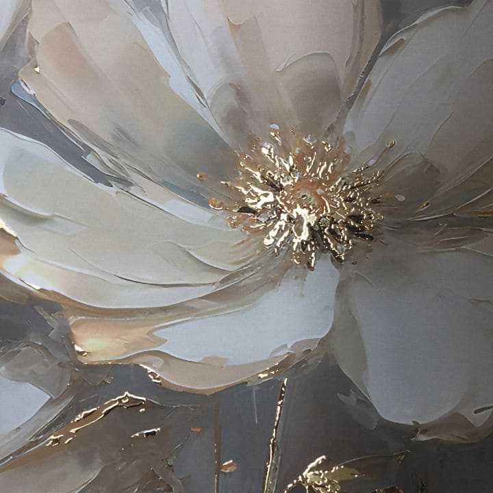 Αφίσα τοίχου με EXTRA εφέ - Χρυσά πέταλα - εικόνα 4