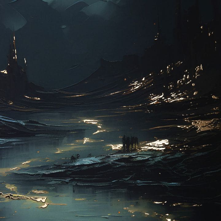 Αφίσα τοίχου με EXTRA εφέ - Moonlit Waves | διάφορες διαστάσεις