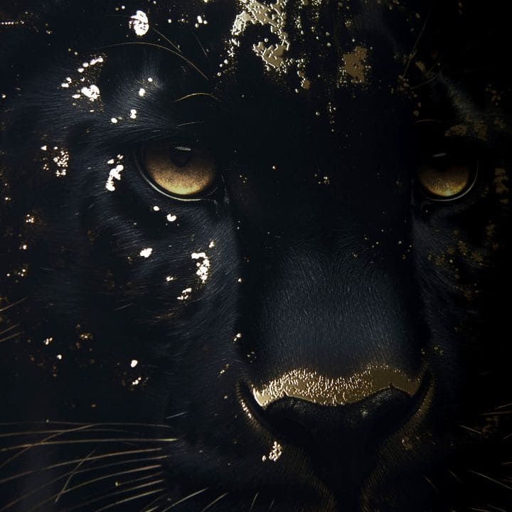 Αφίσα τοίχου με EXTRA εφέ - Χρυσός Πάνθηρας | διάφορες διαστάσεις