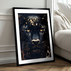 Αφίσα τοίχου με EXTRA εφέ - Χρυσός Πάνθηρας | διάφορες διαστάσεις