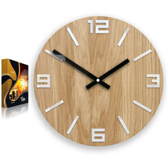 Ξύλινο ρολόι τοίχου ARABIC Λευκό