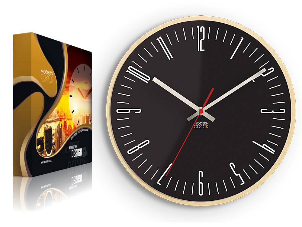 Μοντέρνο ρολόι τοίχου PIANO Μαύρο