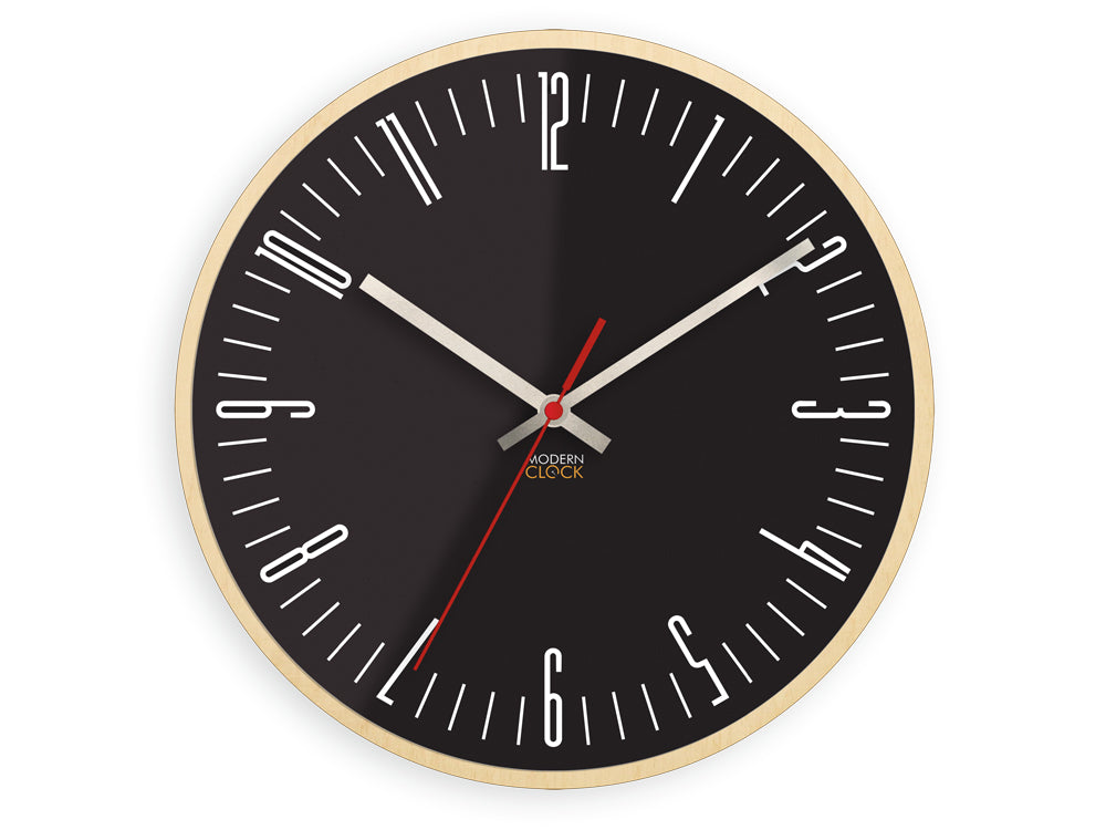 Μοντέρνο ρολόι τοίχου PIANO Μαύρο