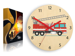 Παιδικό ρολόι τοίχου Πυροσβεστικό όχημα