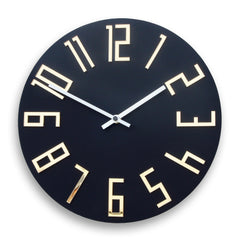 Μοντέρνο ρολόι τοίχου SLIM Ματ μαύρο