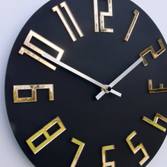 Μοντέρνο ρολόι τοίχου SLIM Ματ μαύρο