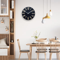 Μοντέρνο ρολόι τοίχου SLIM Ματ μαύρο