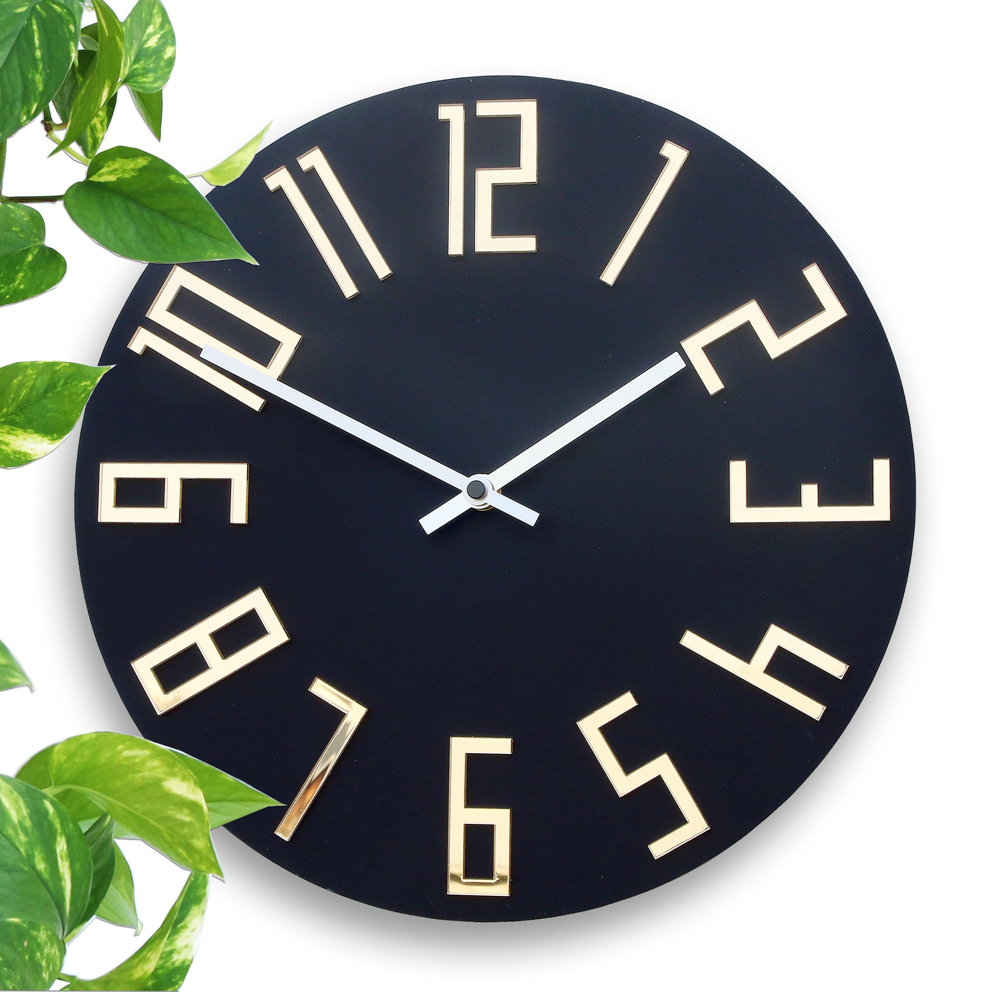 Μοντέρνο ρολόι τοίχου SLIM Ματ μαύρο