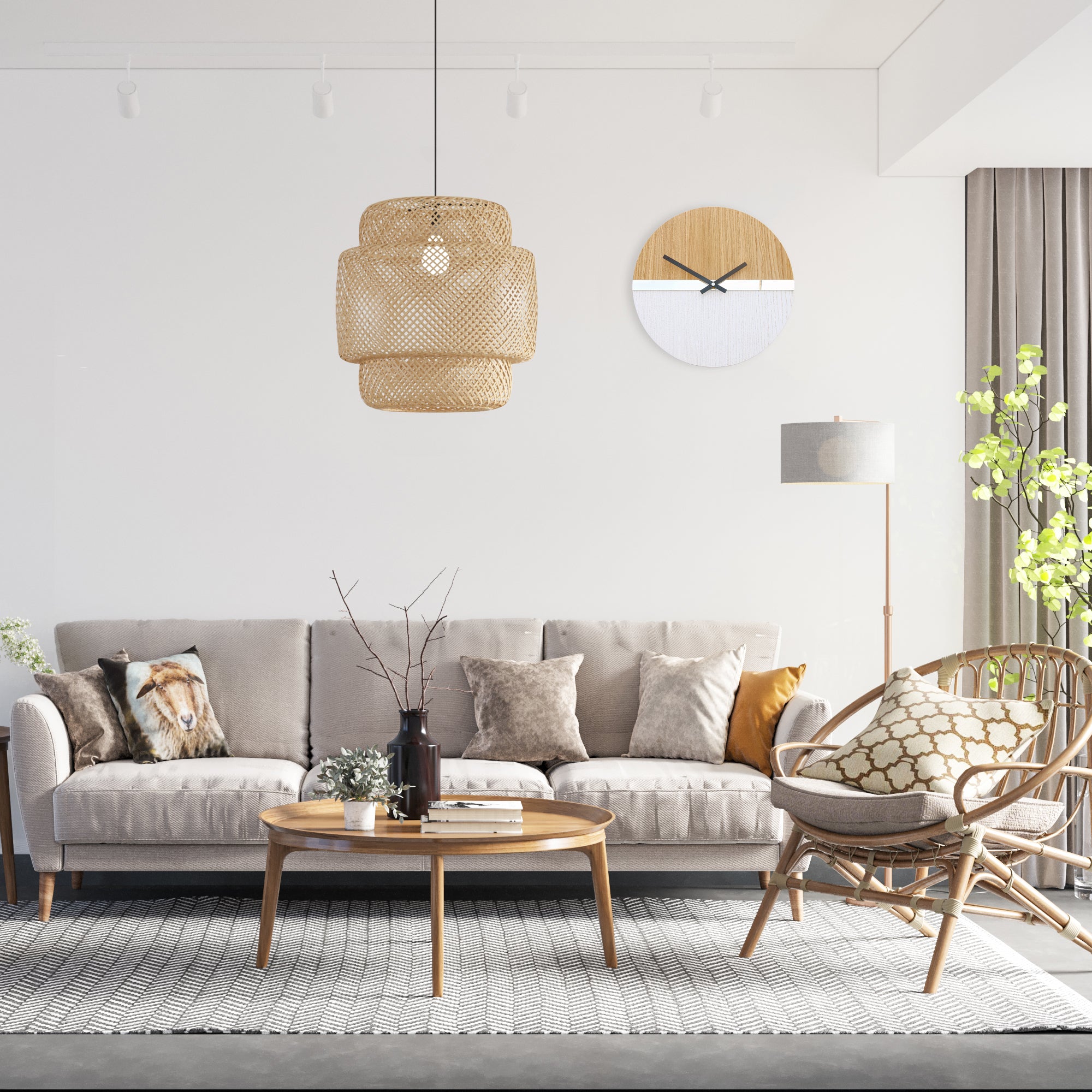 Μοντέρνο ρολόι τοίχου με καθρέφτη