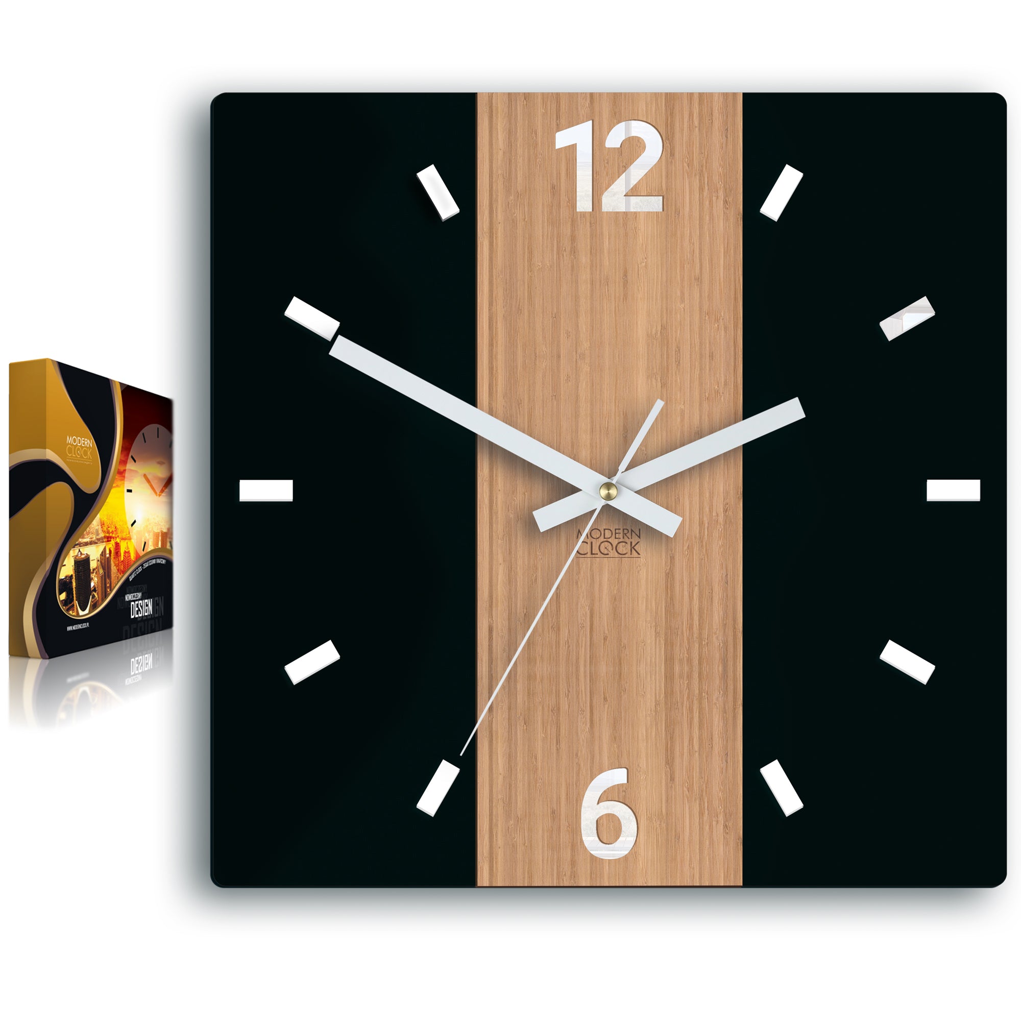 Μοντέρνο ρολόι τοίχου PRIMO τετράγωνο